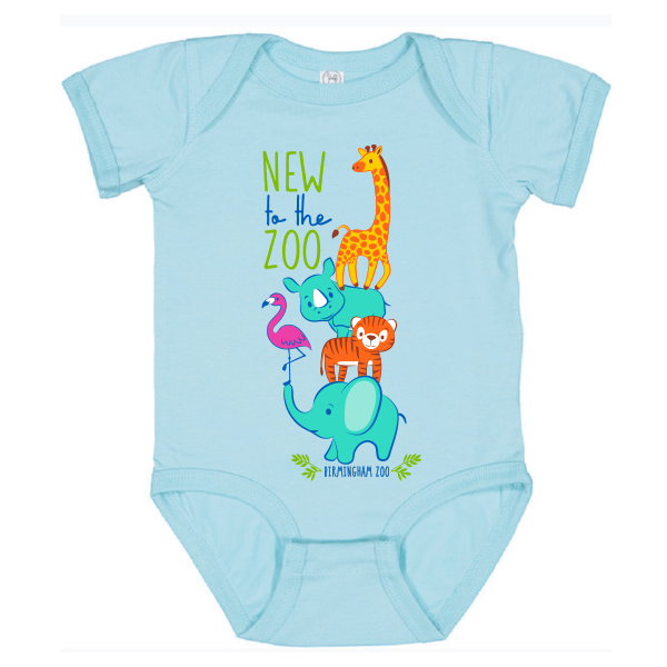 STACKING ZOO INFANT NEW TO ZOO ONESIE - LIGHT BLUE