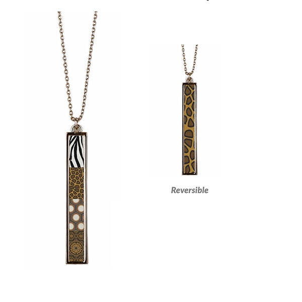 Safari Vertical Bar Reversible Necklace
